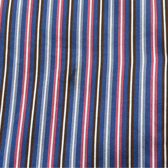 Peter Millar Button Shirt Mens Medium Blue Pink Stripes Business Career Casual - Picture 11 of 11